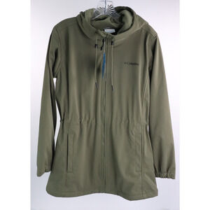 Columbia Rose Winds Softshell Hooded Jacket Women's S Green Full-Zip Closure NWT